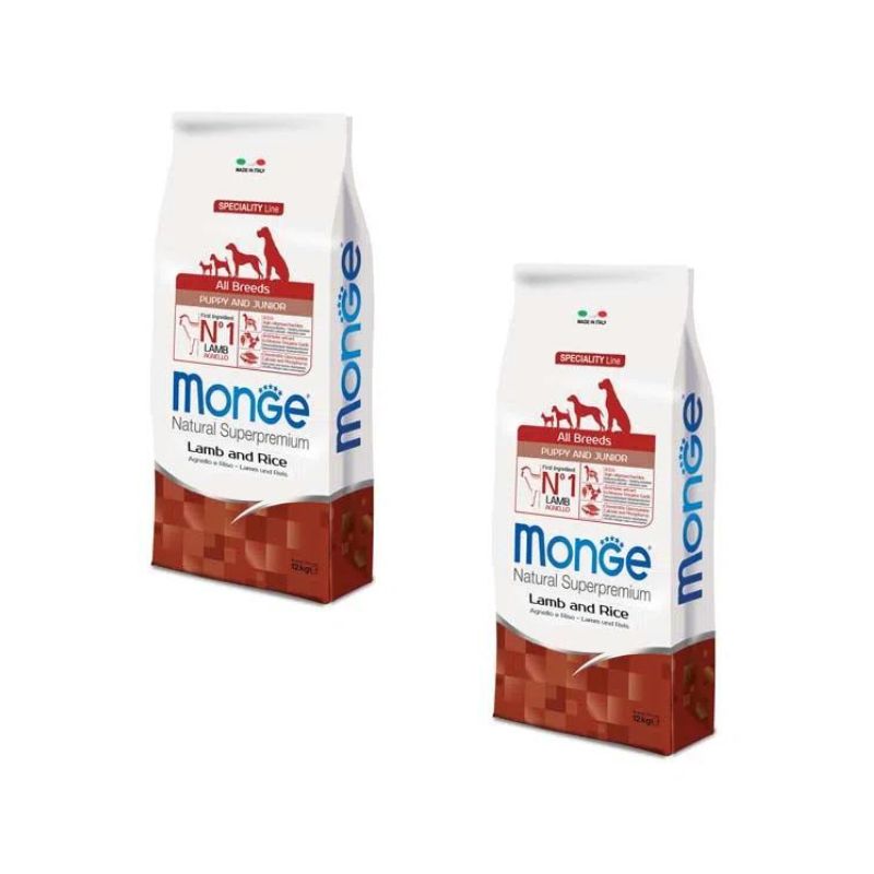 Monge Natural Superpremium Puppy Junior Agnello e Riso 12 kg - 2 Sacchi Monge Natural Superpremium Puppy Junior Agnello e Riso 12 kg - 2 Sacchi